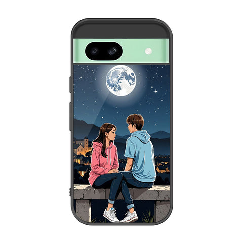 Google Pixel 8a Cover - Love Couple Series - Premium Printed Metal soft Bumper shock Proof Case
