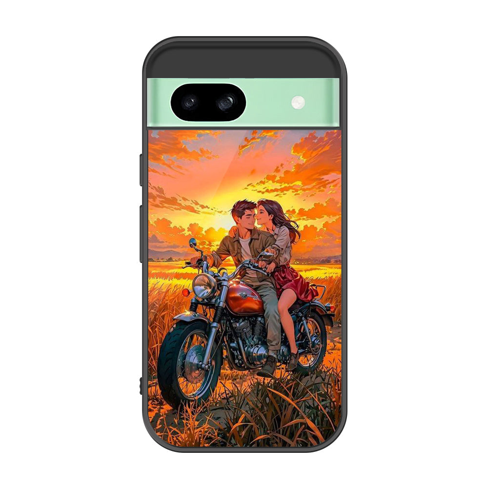 Google Pixel 8a Cover - Love Couple Series - Premium Printed Metal soft Bumper shock Proof Case