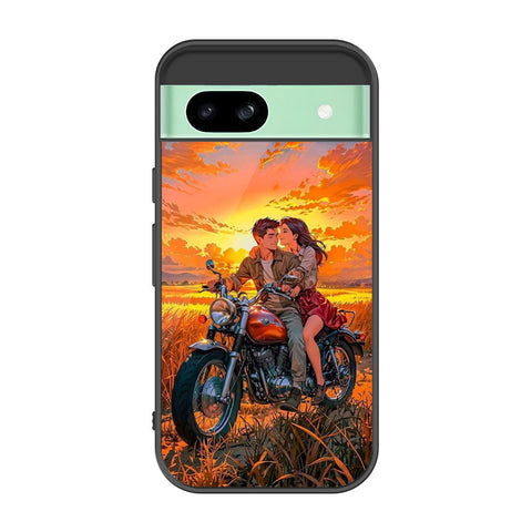 Google Pixel 8a Cover - Love Couple Series - Premium Printed Metal soft Bumper shock Proof Case