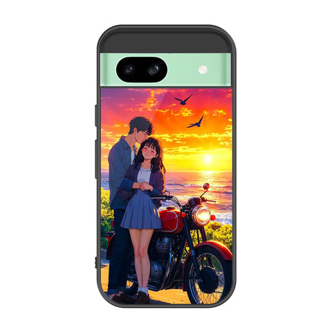 Google Pixel 8a Cover - Love Couple Series - Premium Printed Metal soft Bumper shock Proof Case