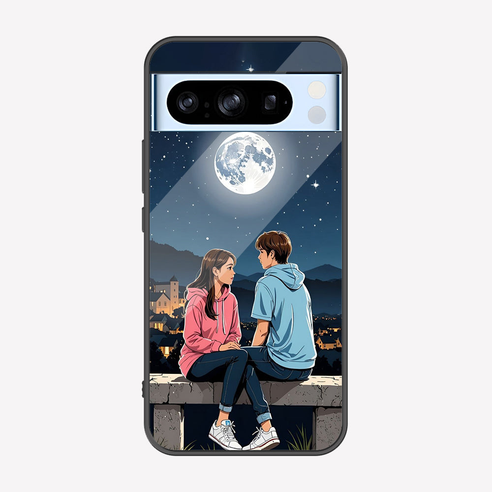 Google Pixel 8 Pro Cover - Love Couple Series - Premium Printed Metal soft Bumper shock Proof Case