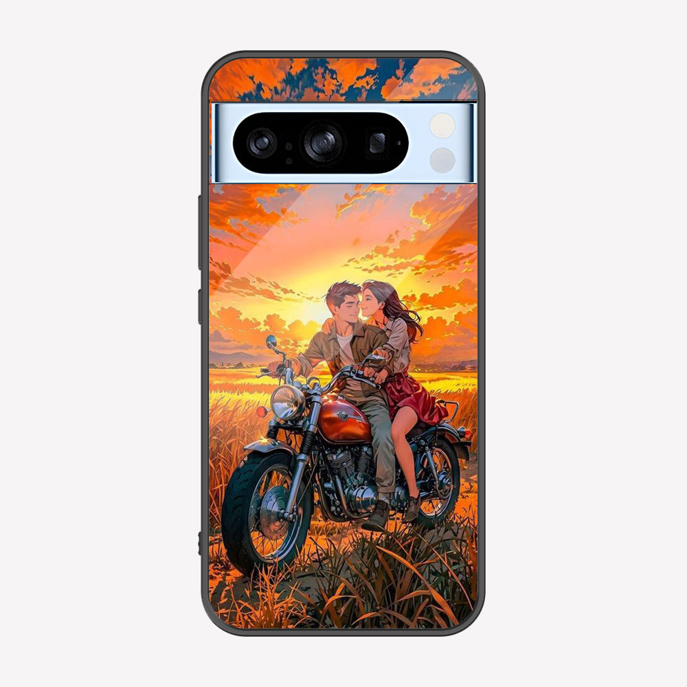 Google Pixel 8 Pro Cover - Love Couple Series - Premium Printed Metal soft Bumper shock Proof Case
