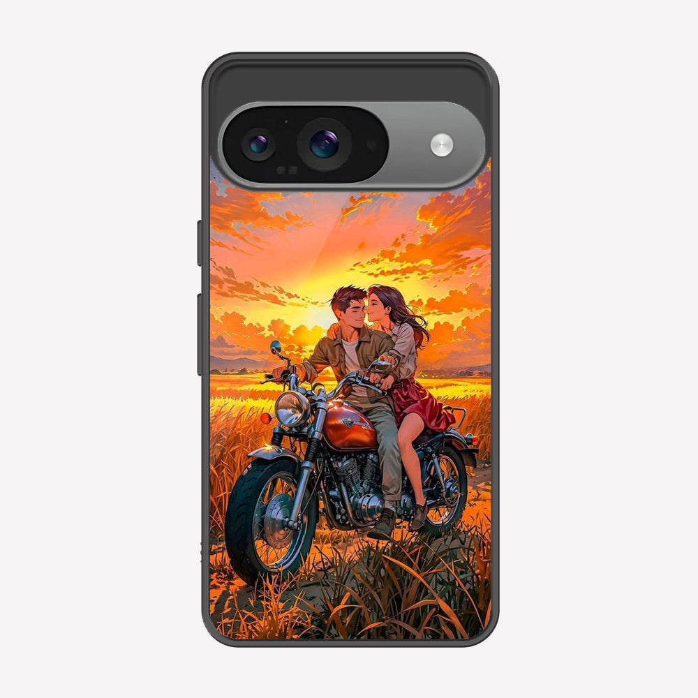 Google Pixel 9 Cover - Love Couple Series - Premium Printed Metal soft Bumper shock Proof Case