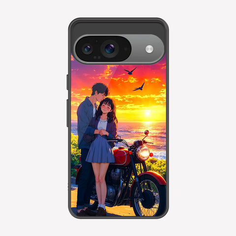 Google Pixel 9 Cover - Love Couple Series - Premium Printed Metal soft Bumper shock Proof Case