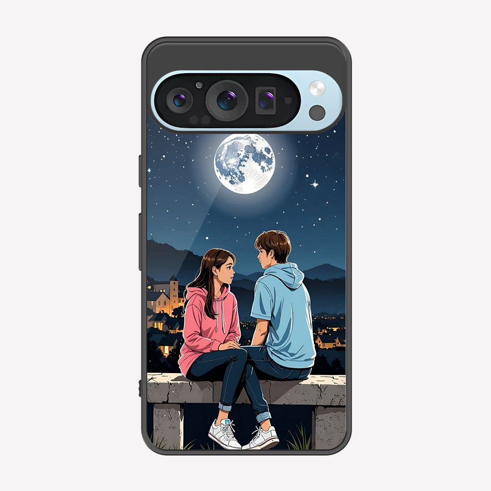 Google Pixel 9 Pro XL Cover - Love Couple Series - Premium Printed Metal soft Bumper shock Proof Case