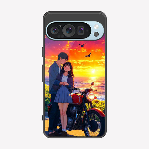 Google Pixel 9 Pro XL Cover - Love Couple Series - Premium Printed Metal soft Bumper shock Proof Case