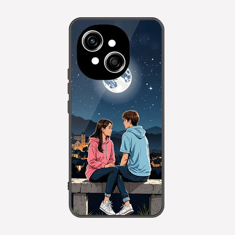 Tecno Pop 9 Cover - Love Couple Series - Premium Printed Metal soft Bumper shock Proof Case