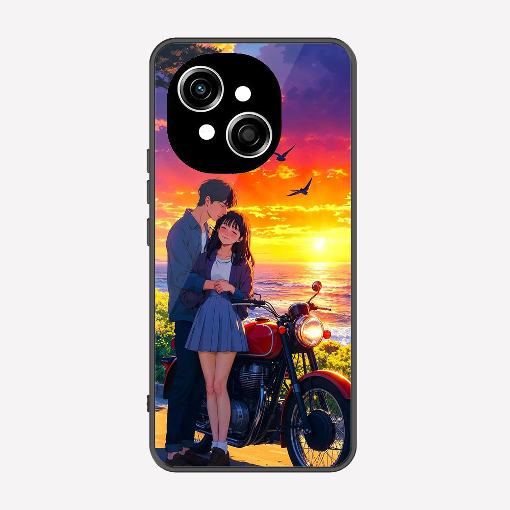Tecno Spark Go 1 Cover - Love Couple Series - Premium Printed Metal soft Bumper shock Proof Case