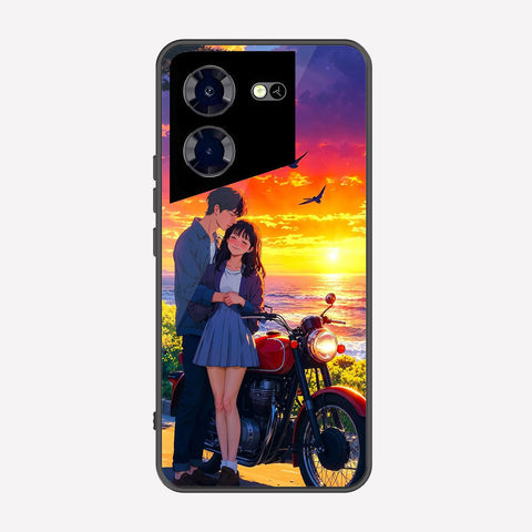 Tecno Pova 5 Cover - Love Couple Series - Premium Printed Metal soft Bumper shock Proof Case