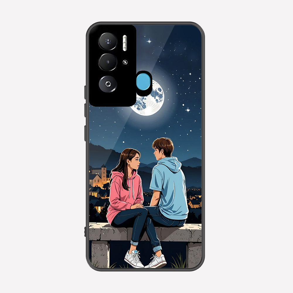 Tecno Pova Neo Cover - Love Couple Series - Premium Printed Metal soft Bumper shock Proof Case