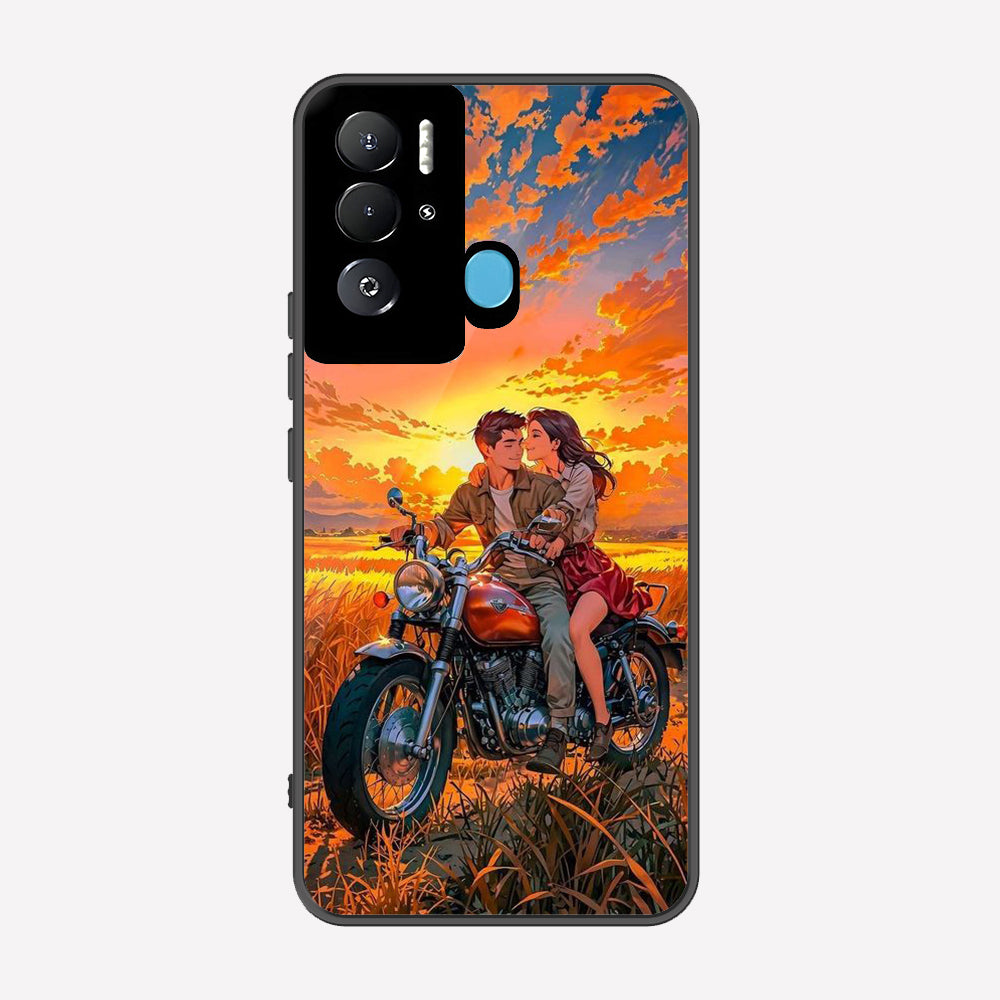 Tecno Pova Neo Cover - Love Couple Series - Premium Printed Metal soft Bumper shock Proof Case
