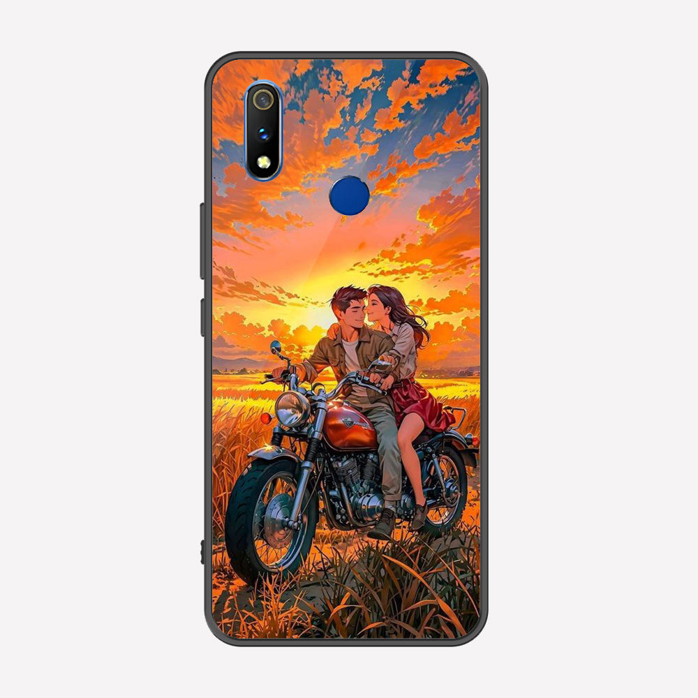 Realme 3i Cover - Love Couple Series - Premium Printed Metal soft Bumper shock Proof Case