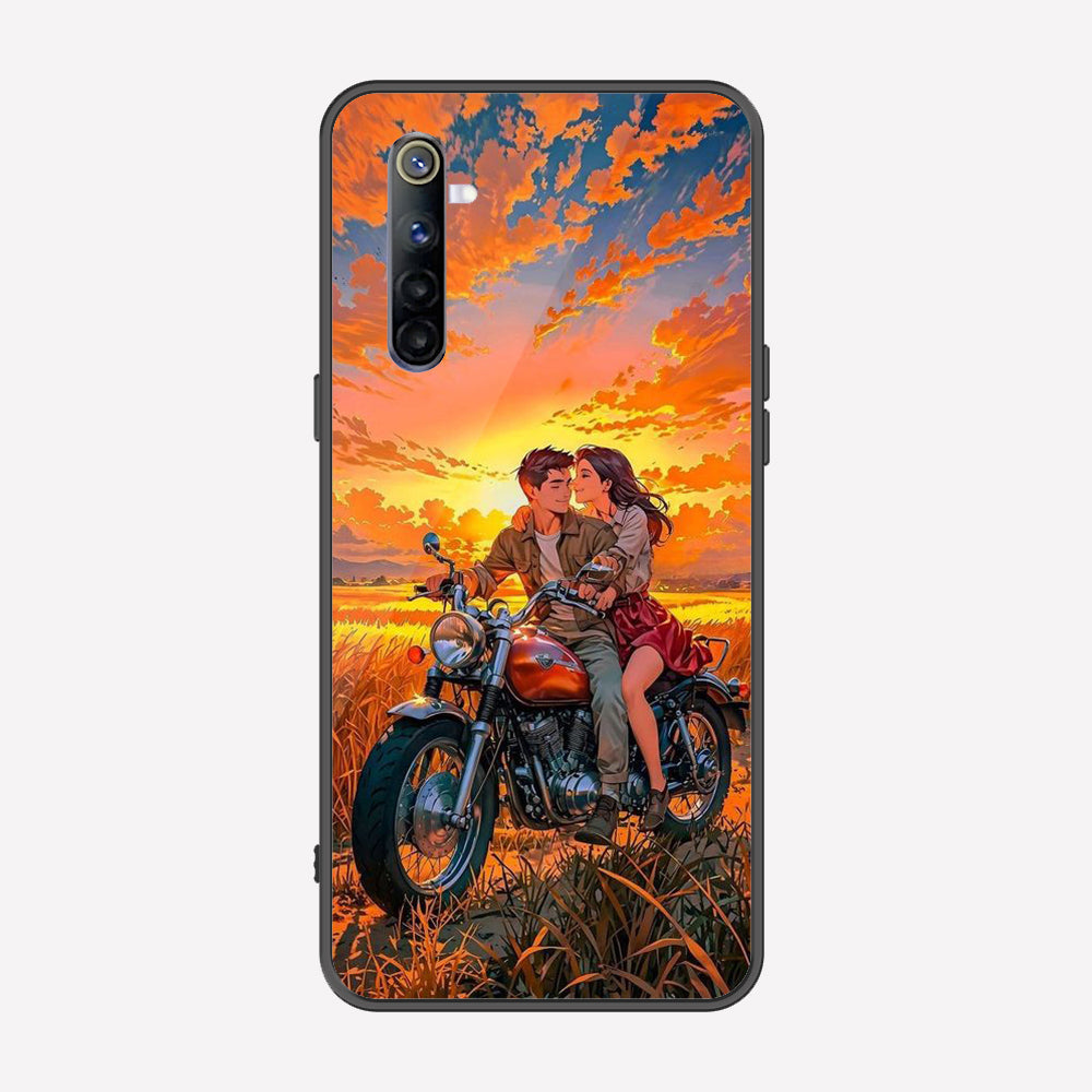 Realme 6 Cover - Love Couple Series - Premium Printed Metal soft Bumper shock Proof Case