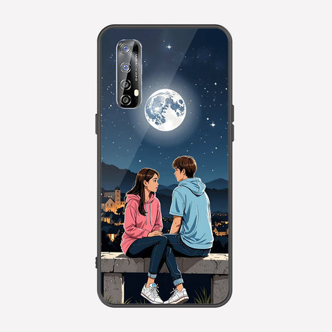 Realme 7 Cover - Love Couple Series - Premium Printed Metal soft Bumper shock Proof Case