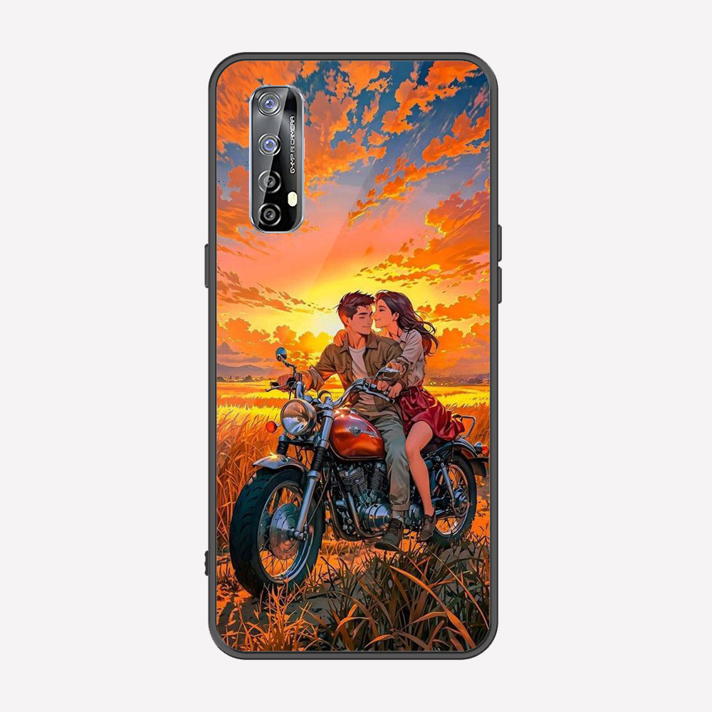 Realme 7 Cover - Love Couple Series - Premium Printed Metal soft Bumper shock Proof Case
