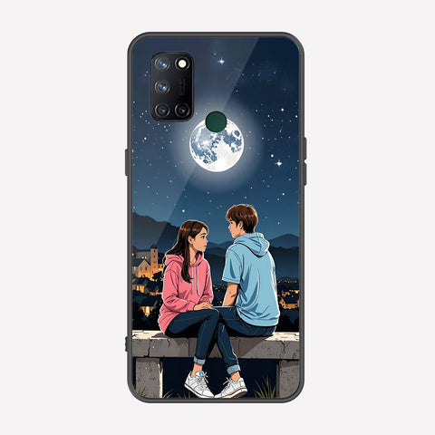 Realme 7i Cover - Love Couple Series - Premium Printed Metal soft Bumper shock Proof Case