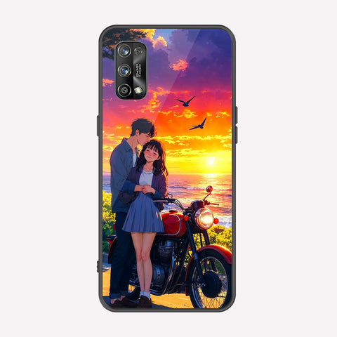 Realme 7 Pro Cover - Love Couple Series - Premium Printed Metal soft Bumper shock Proof Case