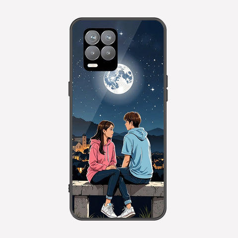 Realme 8 Cover - Love Couple Series - Premium Printed Metal soft Bumper shock Proof Case