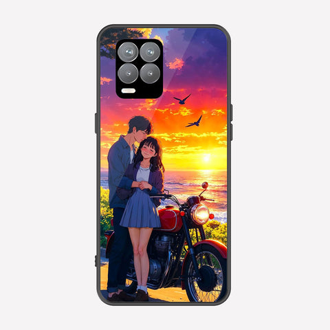 Realme 8 Cover - Love Couple Series - Premium Printed Metal soft Bumper shock Proof Case