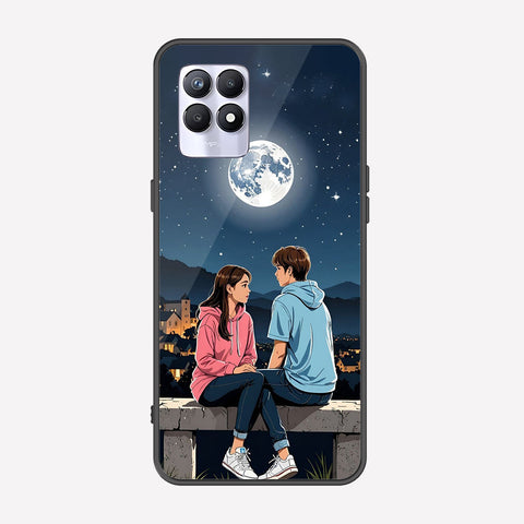 Realme 8i Cover - Love Couple Series - Premium Printed Metal soft Bumper shock Proof Case