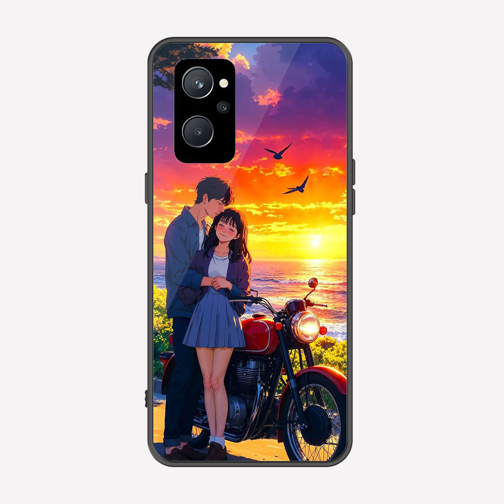 Realme 9i Cover - Love Couple Series - Premium Printed Metal soft Bumper shock Proof Case