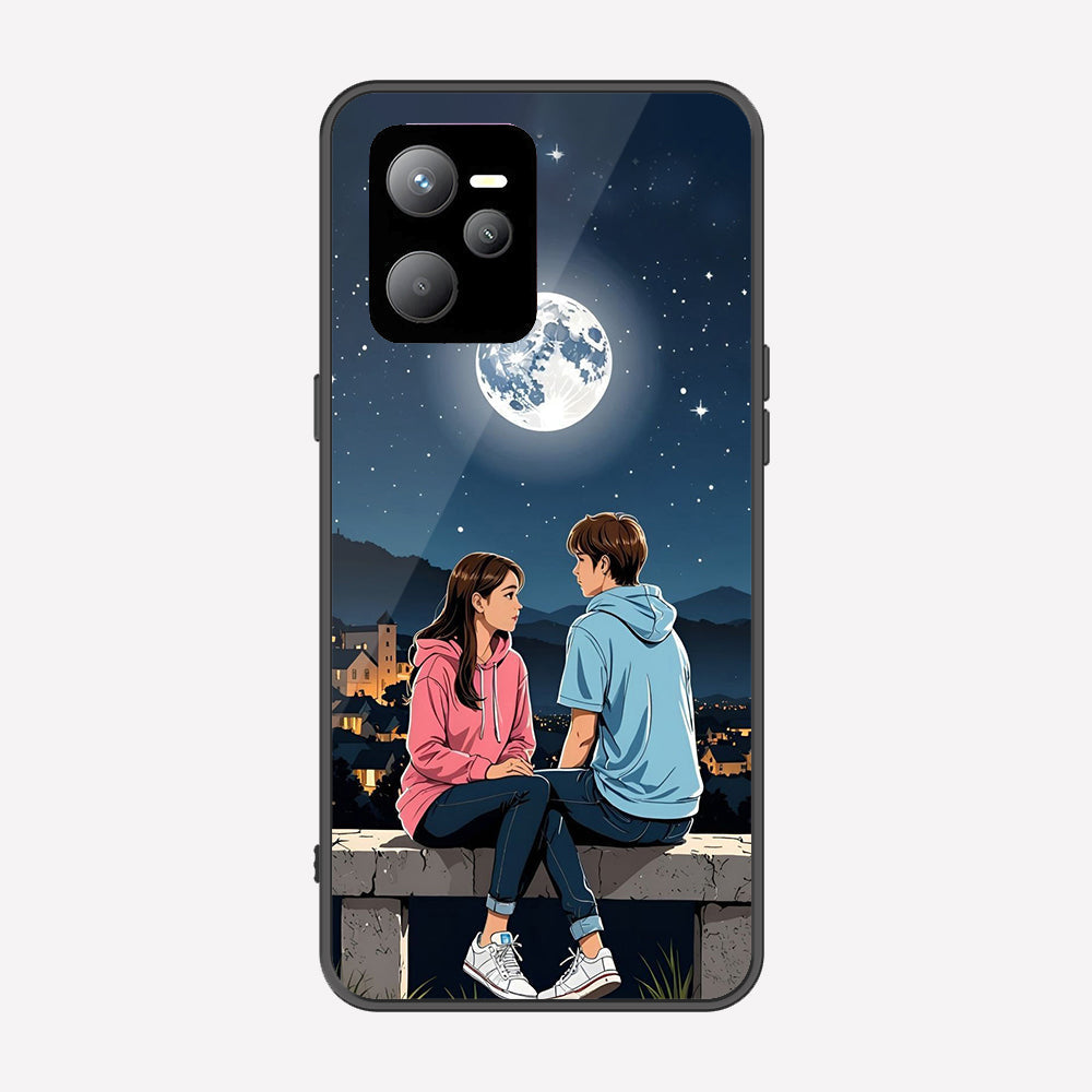 Realme Narzo 50A Prime Cover - Love Couple Series - Premium Printed Metal soft Bumper shock Proof Case