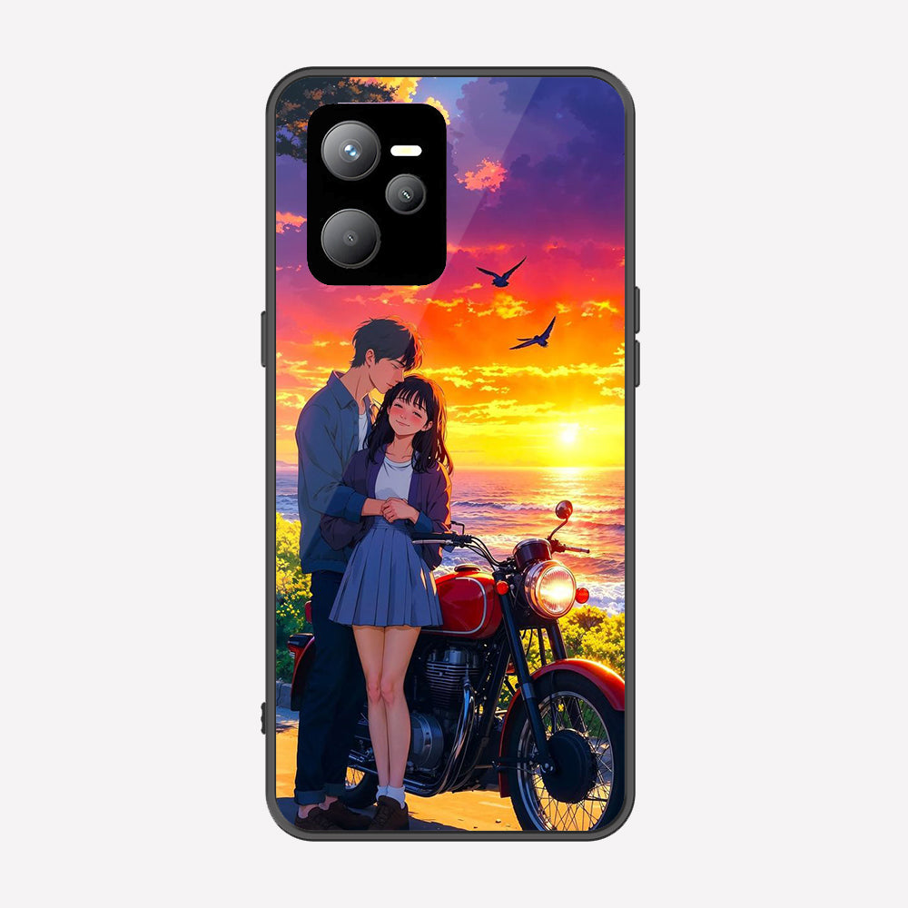 Realme C35 Cover - Love Couple Series - Premium Printed Metal soft Bumper shock Proof Case