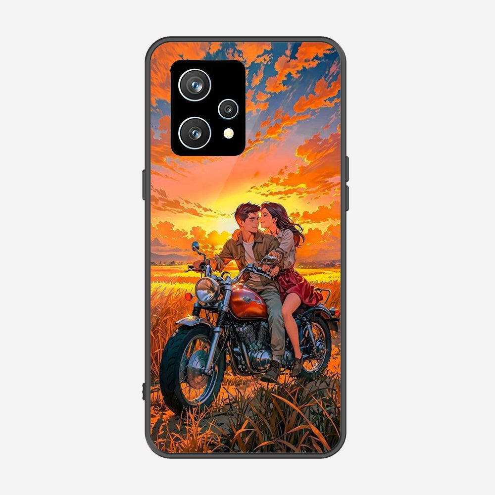 Realme 9 Pro Cover - Love Couple Series - Premium Printed Metal soft Bumper shock Proof Case