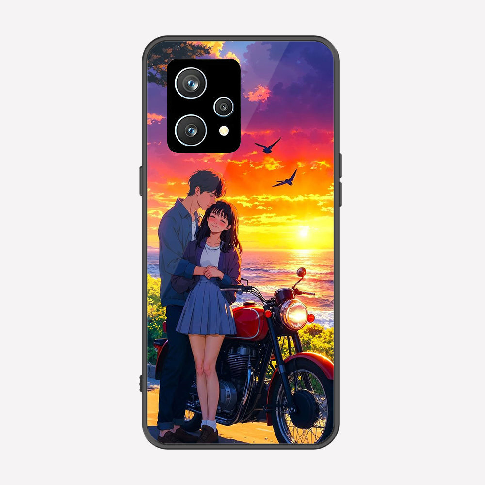 Realme 9 Pro Cover - Love Couple Series - Premium Printed Metal soft Bumper shock Proof Case