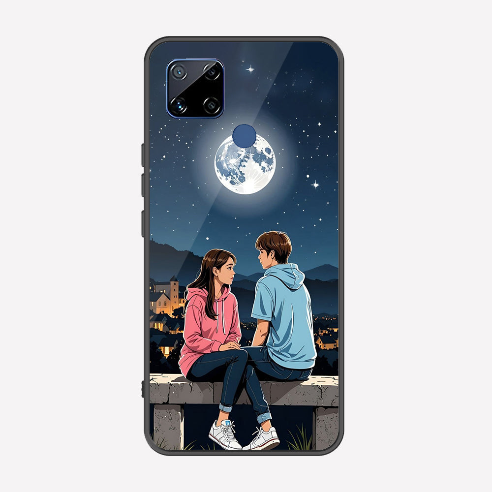 Realme C15 Cover - Love Couple Series - Premium Printed Metal soft Bumper shock Proof Case