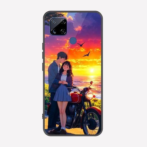 Realme C15 Cover - Love Couple Series - Premium Printed Metal soft Bumper shock Proof Case