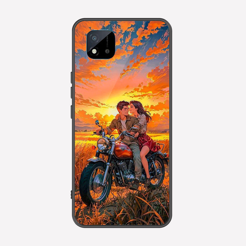 Realme Narzo 50i Cover - Love Couple Series - Premium Printed Metal soft Bumper shock Proof Case