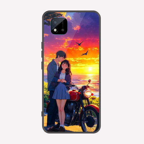 Realme Narzo 50i Cover - Love Couple Series - Premium Printed Metal soft Bumper shock Proof Case