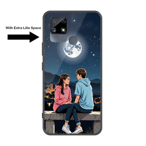 Realme C25 Cover - Love Couple Series - Premium Printed Metal soft Bumper shock Proof Case