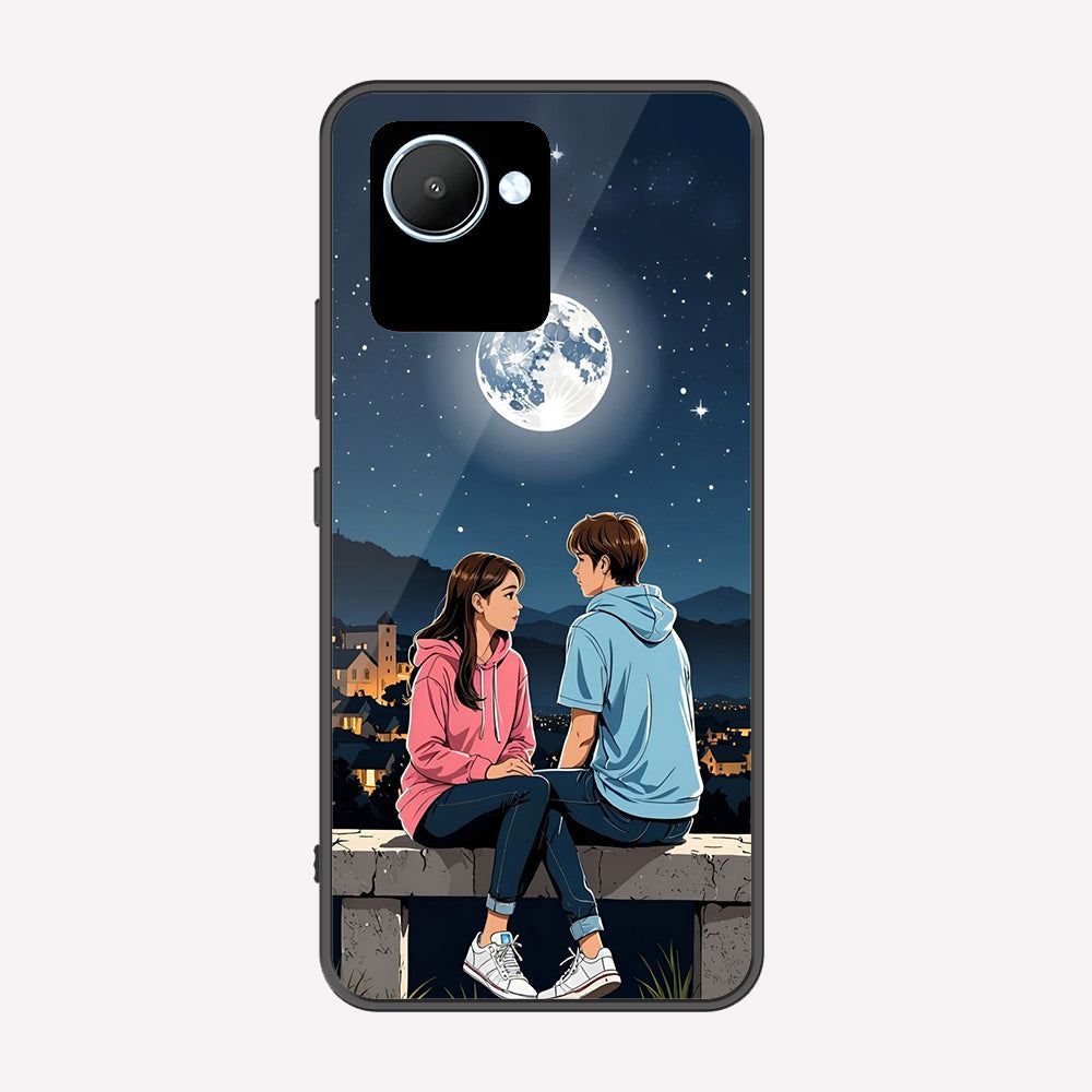 Realme C30 Cover - Love Couple Series - Premium Printed Metal soft Bumper shock Proof Case