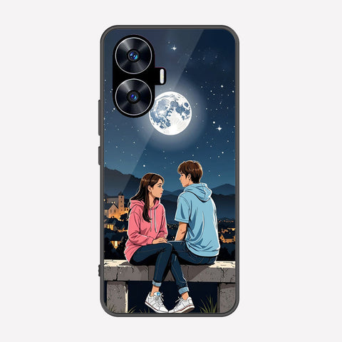 Realme C55 Cover - Love Couple Series - Premium Printed Metal soft Bumper shock Proof Case