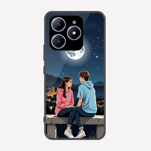 Realme C63 Cover - Love Couple Series - Premium Printed Metal soft Bumper shock Proof Case