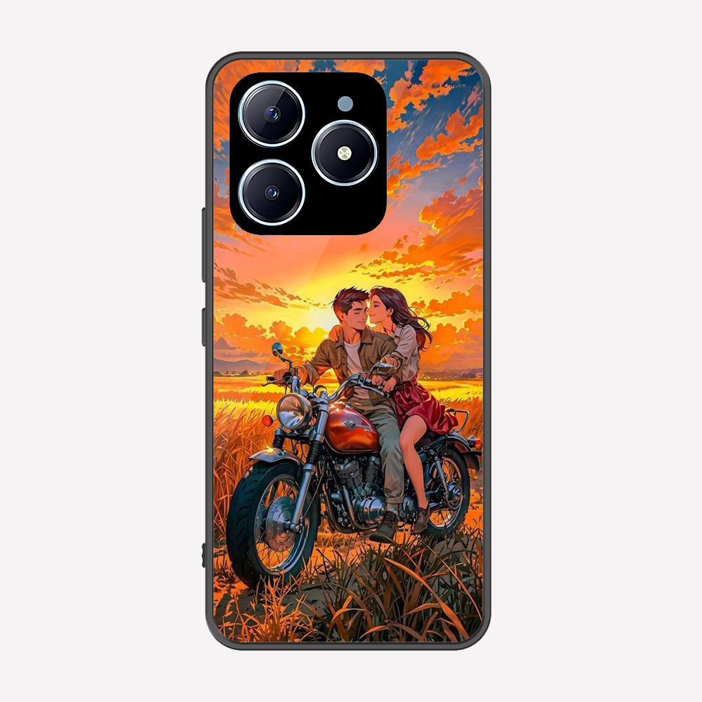 Realme C63 Cover - Love Couple Series - Premium Printed Metal soft Bumper shock Proof Case