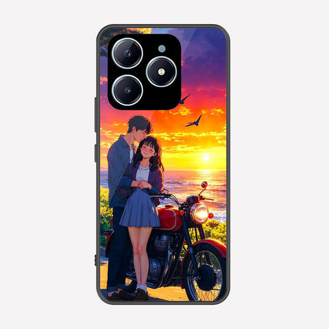 Realme C63 Cover - Love Couple Series - Premium Printed Metal soft Bumper shock Proof Case