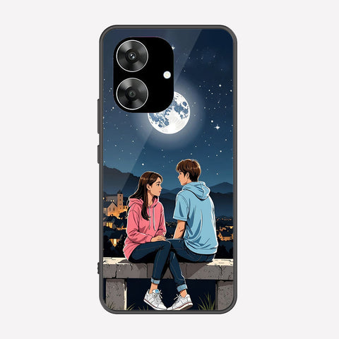 Realme Note 60 Cover - Love Couple Series - Premium Printed Metal soft Bumper shock Proof Case