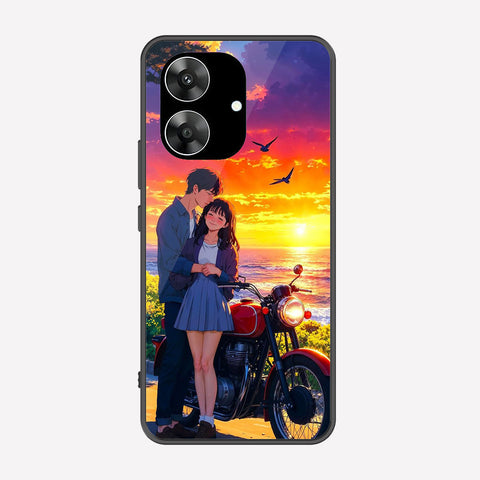 Realme Narzo N61 Cover - Love Couple Series - Premium Printed Metal soft Bumper shock Proof Case