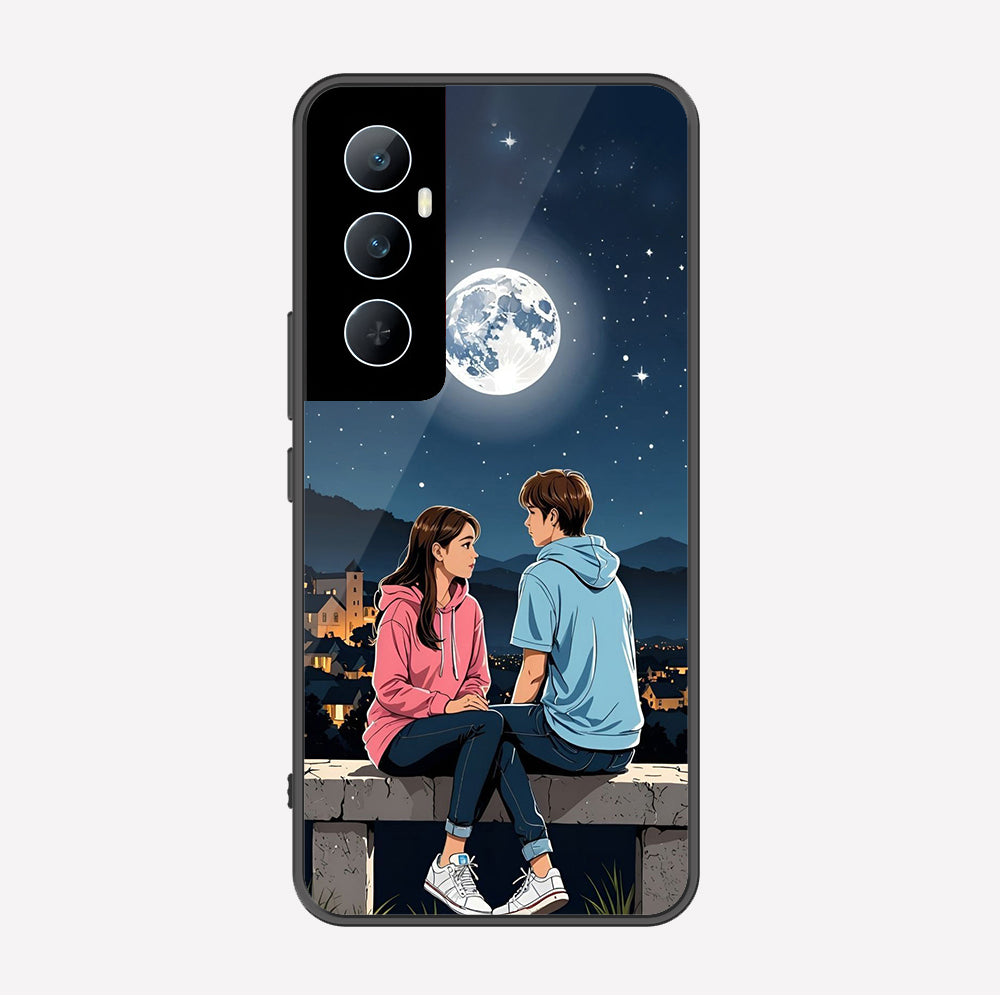 Realme C65 Cover - Love Couple Series - Premium Printed Metal soft Bumper shock Proof Case