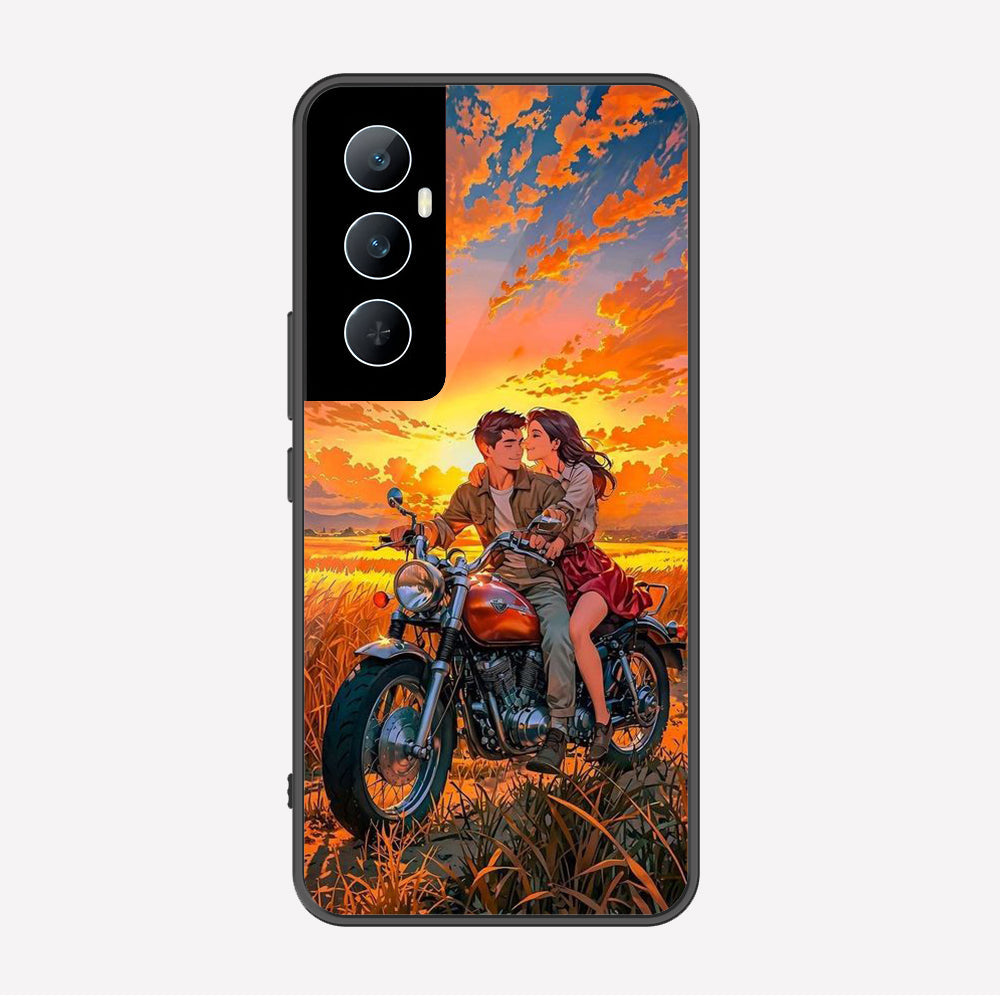 Realme C65 Cover - Love Couple Series - Premium Printed Metal soft Bumper shock Proof Case