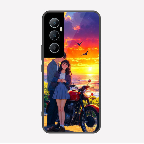 Realme C65 Cover - Love Couple Series - Premium Printed Metal soft Bumper shock Proof Case