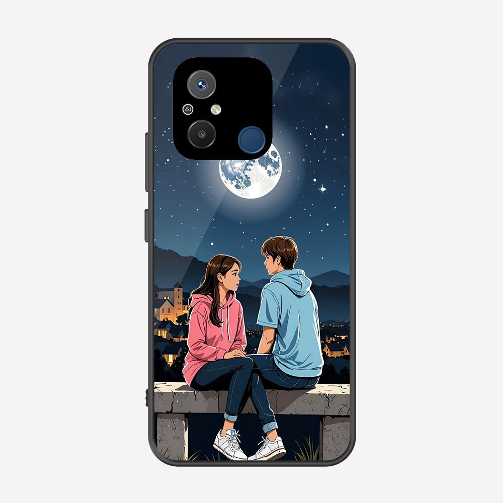 Xiaomi Poco C55 Cover - Love Couple Series - Premium Printed Metal soft Bumper shock Proof Case