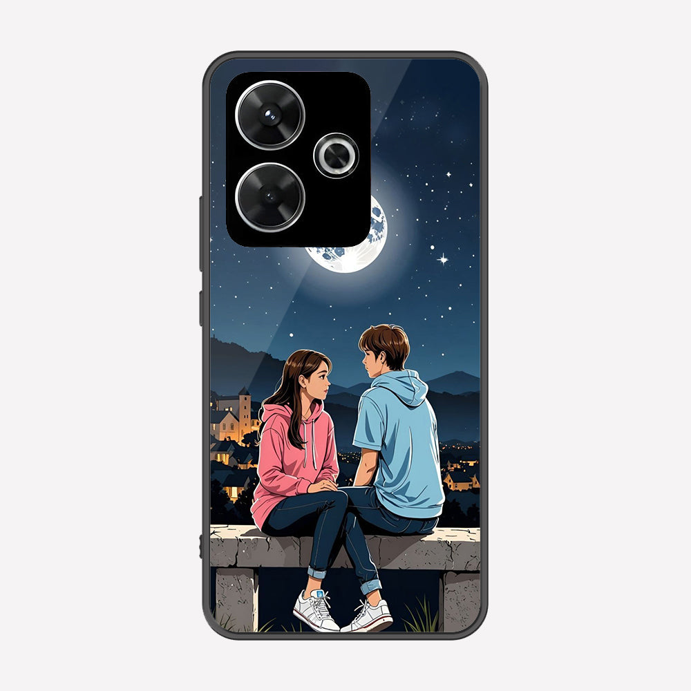 Xiaomi Redmi Note 13R Cover - Love Couple Series - Premium Printed Metal soft Bumper shock Proof Case
