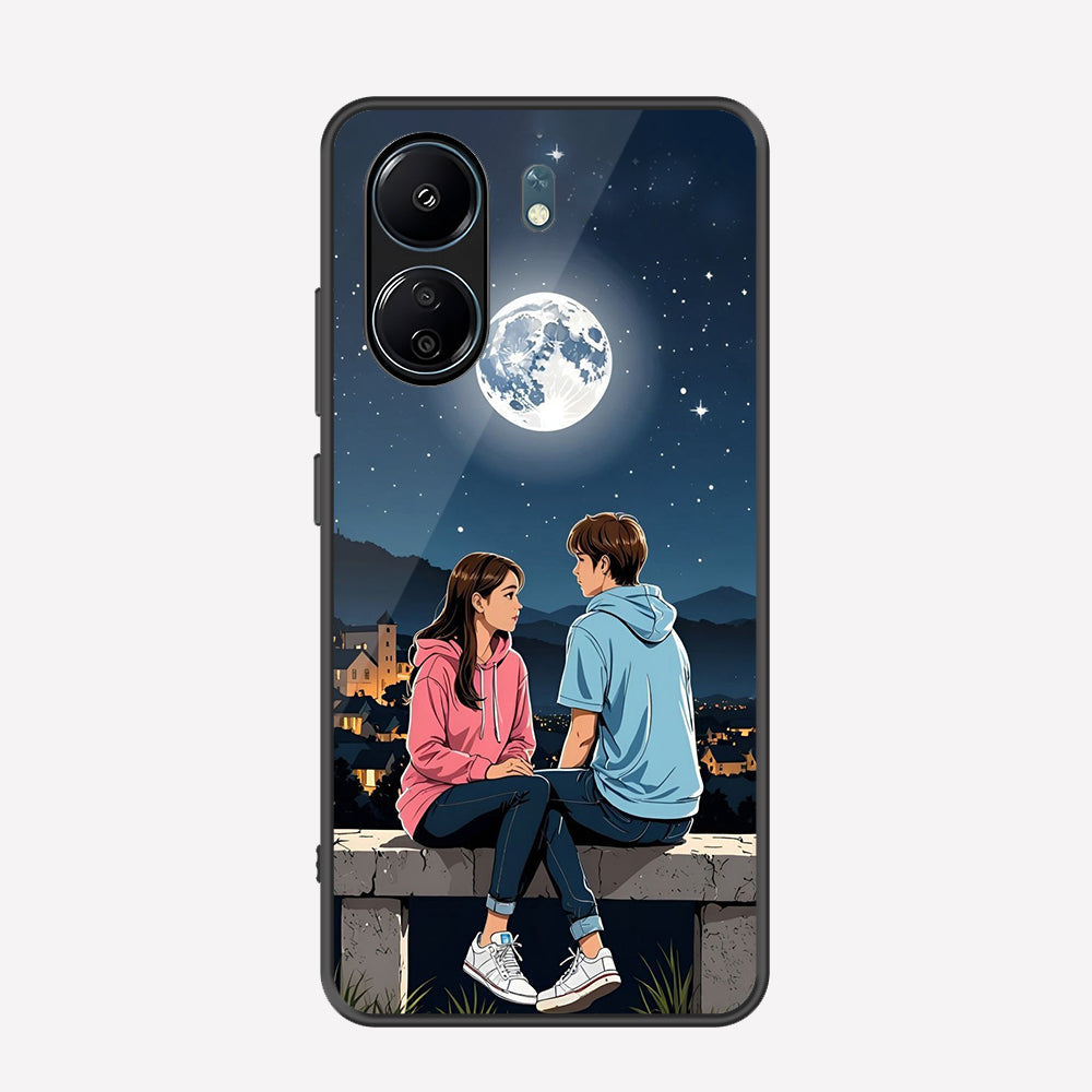 Xiaomi Redmi 13C Cover - Love Couple Series - Premium Printed Metal soft Bumper shock Proof Case