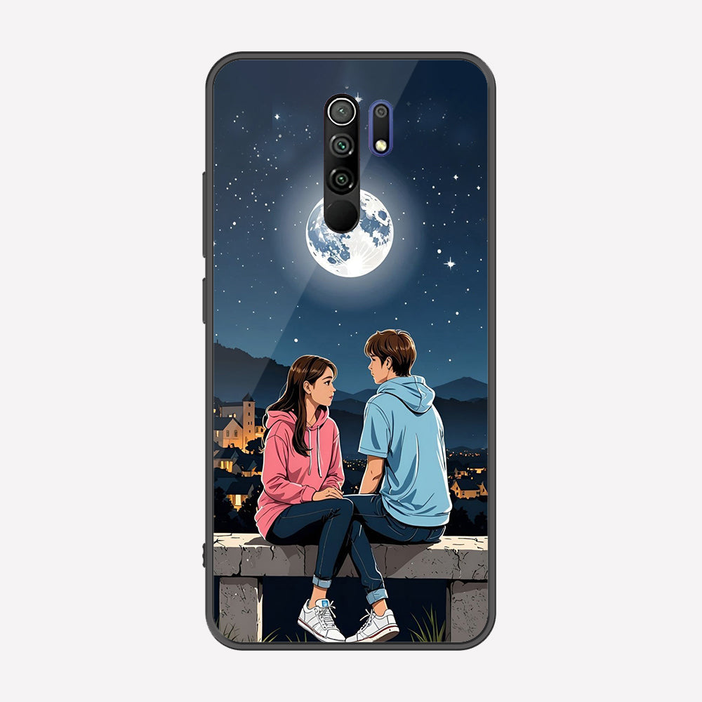 Xiaomi Redmi 9 Cover - Love Couple Series - Premium Printed Metal soft Bumper shock Proof Case