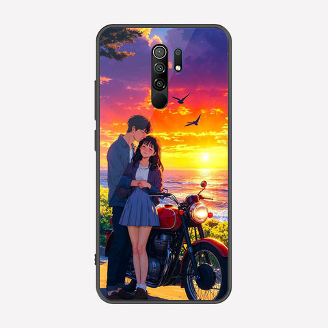 Xiaomi Redmi 9 Cover - Love Couple Series - Premium Printed Metal soft Bumper shock Proof Case