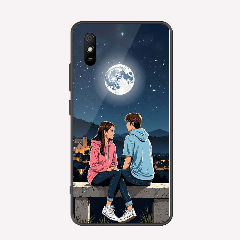 Xiaomi Redmi 9A Cover - Love Couple Series - Premium Printed Metal soft Bumper shock Proof Case